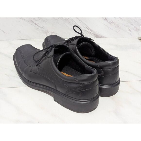 Ecco Men's Black Solid Leather Square Toe Tie Closure Oxford Shoe Size 11.5 - Picture 5 of 9